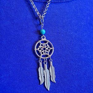 18" Dream Catcher Feather Pendant Necklace Native Theme Fashion Style Jewelry